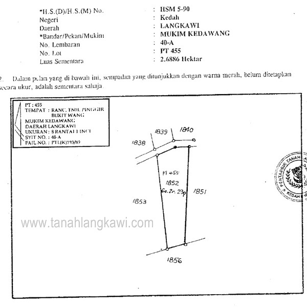 tanah untuk di jual di langkawi